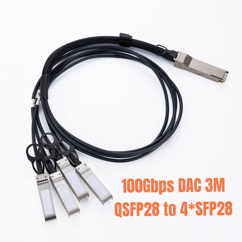 100G QSFP28 TO 4*SFP28 DAC 3M Direct Attach Cable