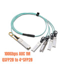 Faytek 100G QSFP28 to 4*SFP28 Active Optical Cable 1M